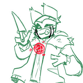 my turtlesona as killer!! (this is just a silly art)