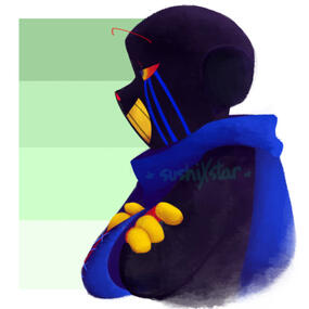 simple lineless art of error sans with few render work.